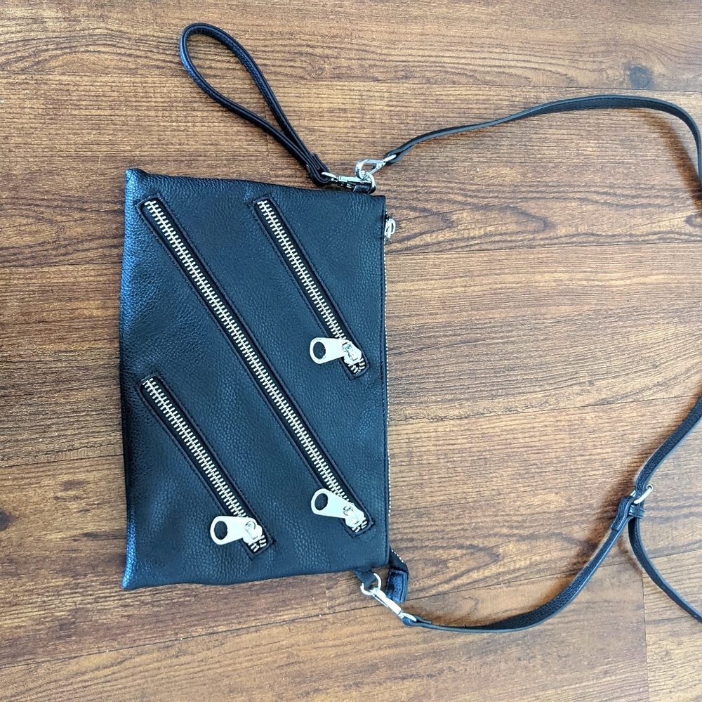 Black zipper purse